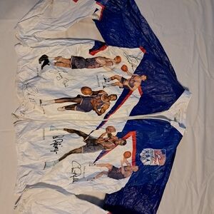Men's Blue and White Basketball Jacket